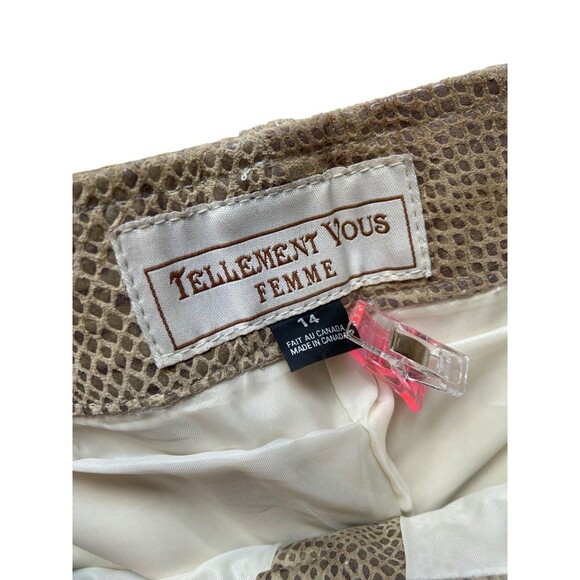 Vintage Y2K Womens Snakeskin Genuine Leather Pants Size 14 Rocker Editorial Glam - Picture 5 of 10